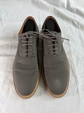 Steve Madden Grey Canvas Derby Shoes with Tan Sole